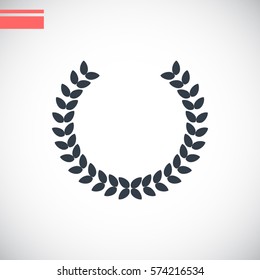 Winner wreath Icon Vector. 