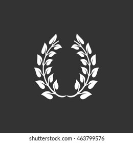 Winner wreath vector logo isolated on a black background. 