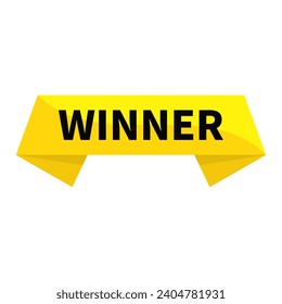 Winner In Yellow Ribbon Rectangle Shape For Announcement Information Business Marketing Social Media Promotion
