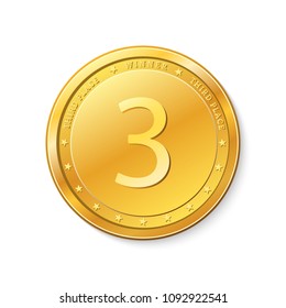 Winner's badge, third place.Medal.