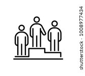 Winners business people icon simple line flat illustration. Winners podium icon.