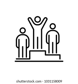 Winners business people icon simple line flat illustration.