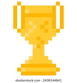 Winner's Cup for 8-bit games. Vector icon in pixel art style