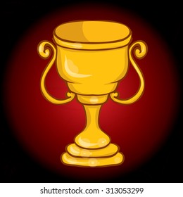Winners cup. Hand drawn vector illustration.