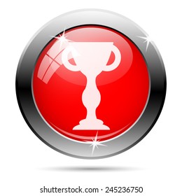 Winners cup icon. Internet button on white background. 