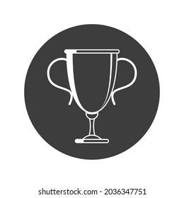 Winners cup icon in modern flat style. Award symbol with long shadows. Trophy concept. Vector illustration EPS 10.