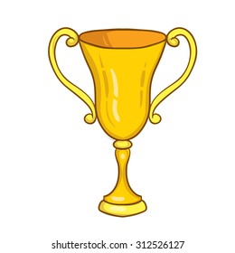 Winners cup isolated on white. Hand drawn vector illustration.