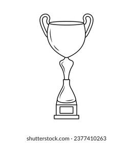 Copa de ganadores. Icono lineal. Trofeo, ganador, premio, premio, concepto de competencia.