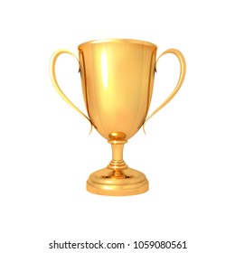 The winner's cup. Realistic gold cup isolated on a white background. Vector illustration