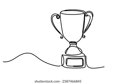 The Winner's Cup is represented by a continuous line icon. The single-line drawing of the award trophy is made in a scribble style and becomes a special celebration icon for champions. 