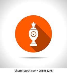 Winner's cup and ribbon - Vector icon isolated