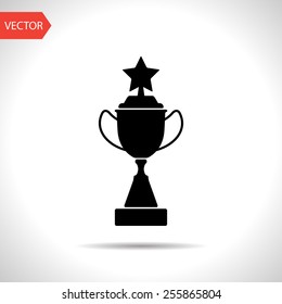 Winner's cup with stars - Vector icon isolated