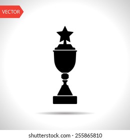 Winner's cup with stars - Vector icon isolated
