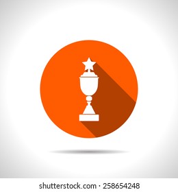 Winner's cup with stars - Vector icon isolated