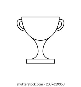 Icono de línea delgada de la copa del ganador. Trofeo para campeón deportivo. Ilustración vectorial moderna.