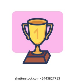 Icono de línea delgada de la copa Winners. Primer lugar, deporte, ganador, campeón, premio. Concepto de triunfo o logro. Elemento de símbolo de ilustración vectorial para diseño web y aplicaciones