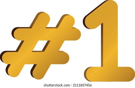 winner`s first place golden hashtag