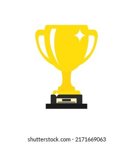 Winner's golden cup. The symbol of victory. Vector illustration.