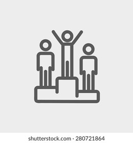Winners icon thin line for web and mobile, modern minimalistic flat design. Vector dark grey icon on light grey background.