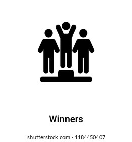 Winners icon vector isolated on white background, logo concept of Winners sign on transparent background, filled black symbol