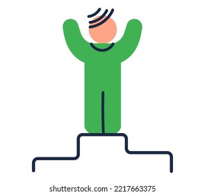 Winners logo star success champion abstract concept. Vector graphic design element illustration 

