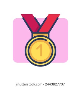 Icono de línea delgada de medalla de los ganadores. Primer lugar, deporte, competición, campeón. Concepto de triunfo o logro. Elemento de símbolo de ilustración vectorial para diseño web y aplicaciones