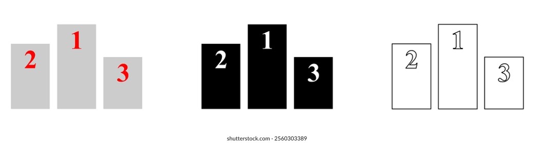 Winners podium or champion stage vector pictogram sign icon symbol ui and ux design, glyphs and stroke line