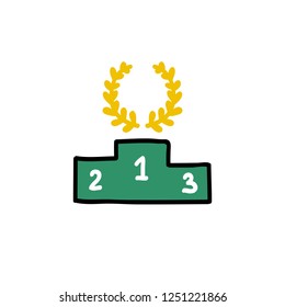 winners podium doodle icon