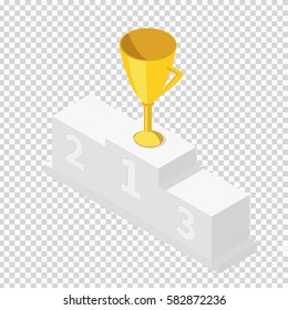 Winners Podium with First, Second and Third Place for Award Ceremony. On transparent background. Vector illustration.