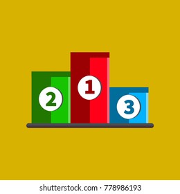 Winners podium. First, second and third places. Vector illustration