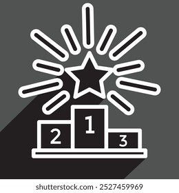 vencedores pódio, estrela brilhante, explosão de estrela, ícone simples, ilustração vetorial   