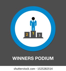 Winners podium icon. winners Awarding button