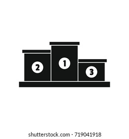 Winners podium icon. Black simple silhouette illustration of Winners podium vector icon for web isolated on white background