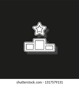 Winners podium icon, first place prize, success symbol