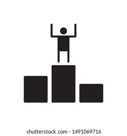 Winners podium icon. flat simple pictogram. First place winner vector illustration