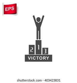 winners podium icon, vector awards sign, isolated victory symbol