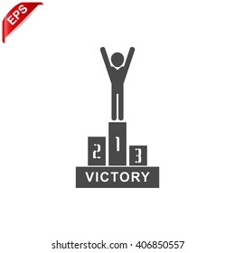 winners podium icon, vector awards sign, isolated victory symbol