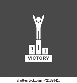 winners podium icon, vector awards sign, isolated victory symbol