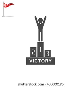 winners podium icon, vector awards sign, isolated victory symbol