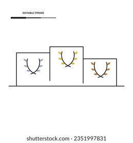 Diseño de vectores de iconos de podio ganadores.