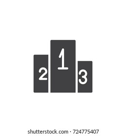 Winners podium icon vector, filled flat sign, solid pictogram isolated on white. Pedestal symbol, logo illustration.
