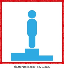 winners podium icon vector illustration eps10. Isolated badge for website or app - stock infographics