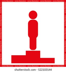 winners podium icon vector illustration eps10. Isolated badge for website or app - stock infographics