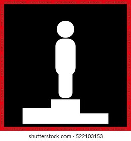 winners podium icon vector illustration eps10. Isolated badge for website or app - stock infographics