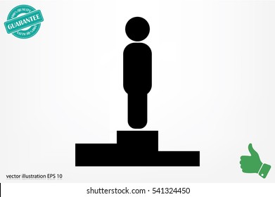 winners podium icon vector illustration eps10. Isolated badge for website or app - stock infographics.