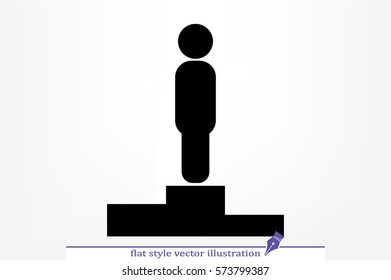 winners podium icon vector illustration eps10. Isolated badge for website or app - stock infographics