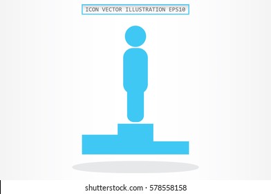 winners podium icon vector illustration eps10. Isolated badge for website or app - stock infographics.