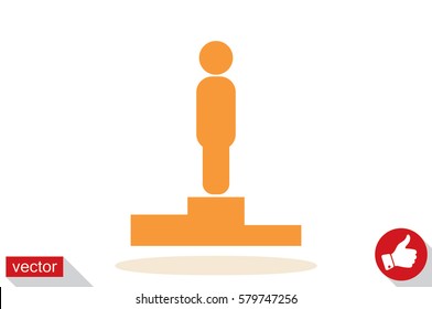 winners podium icon vector illustration eps10. Isolated badge for website or app - stock infographics.