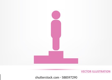 winners podium icon vector illustration eps10. Isolated badge for website or app - stock infographics