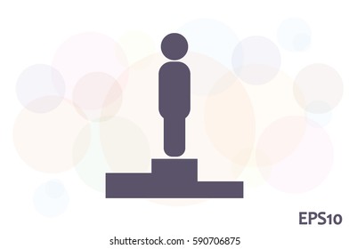 winners podium icon vector illustration eps10. Isolated badge for website or app - stock infographics.